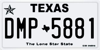 TX license plate DMP5881