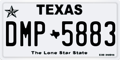 TX license plate DMP5883