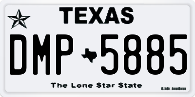 TX license plate DMP5885