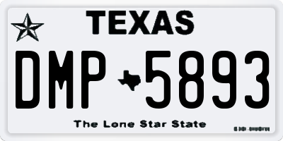 TX license plate DMP5893