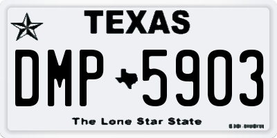 TX license plate DMP5903