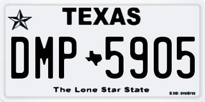 TX license plate DMP5905