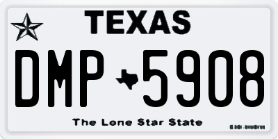 TX license plate DMP5908