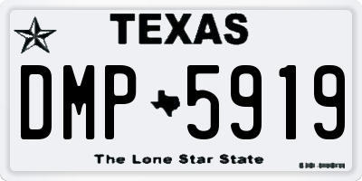 TX license plate DMP5919