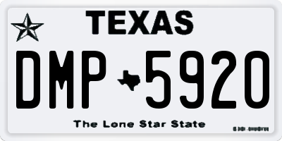 TX license plate DMP5920