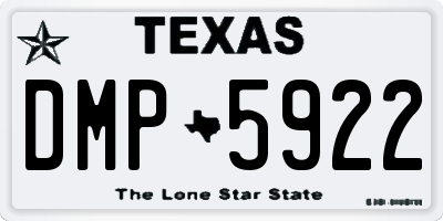 TX license plate DMP5922