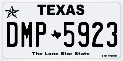 TX license plate DMP5923