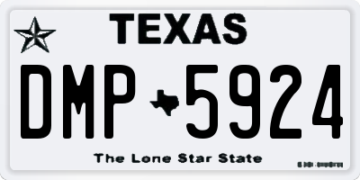 TX license plate DMP5924