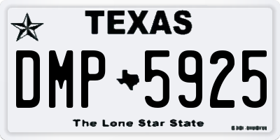 TX license plate DMP5925