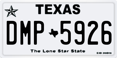 TX license plate DMP5926
