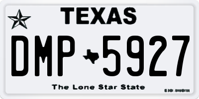TX license plate DMP5927