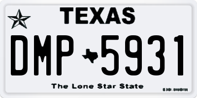 TX license plate DMP5931