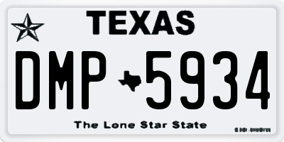 TX license plate DMP5934