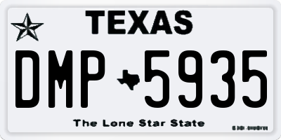 TX license plate DMP5935