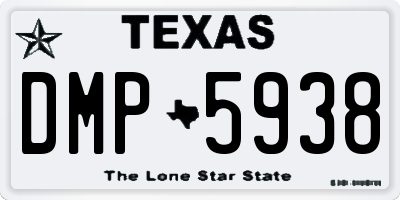 TX license plate DMP5938