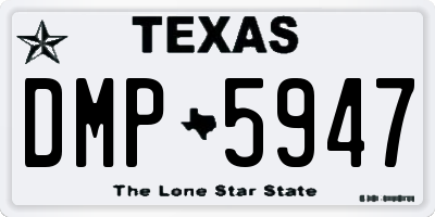 TX license plate DMP5947