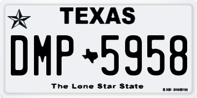 TX license plate DMP5958