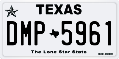 TX license plate DMP5961