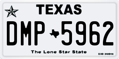 TX license plate DMP5962