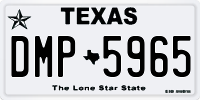 TX license plate DMP5965