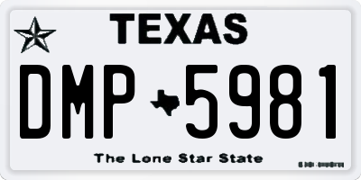 TX license plate DMP5981