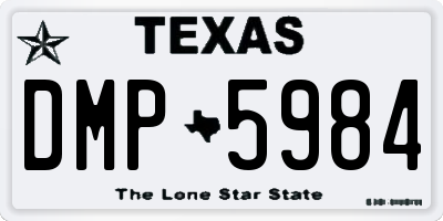 TX license plate DMP5984