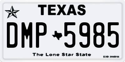 TX license plate DMP5985