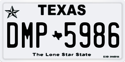 TX license plate DMP5986