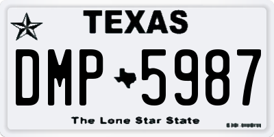 TX license plate DMP5987