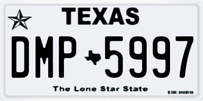 TX license plate DMP5997