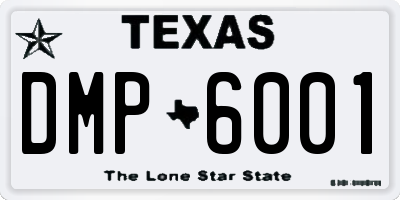 TX license plate DMP6001