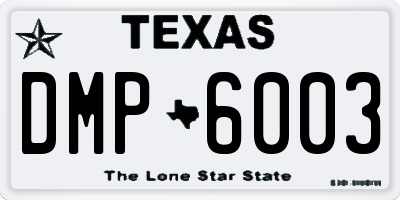 TX license plate DMP6003