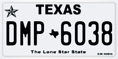 TX license plate DMP6038