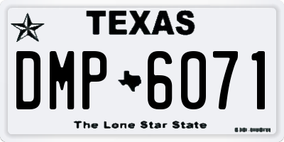 TX license plate DMP6071