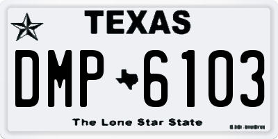 TX license plate DMP6103