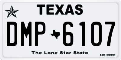 TX license plate DMP6107