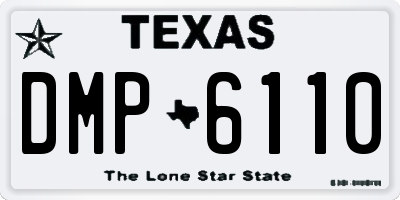 TX license plate DMP6110