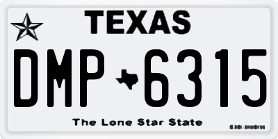 TX license plate DMP6315