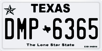 TX license plate DMP6365
