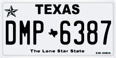TX license plate DMP6387