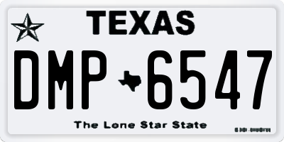 TX license plate DMP6547