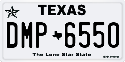 TX license plate DMP6550