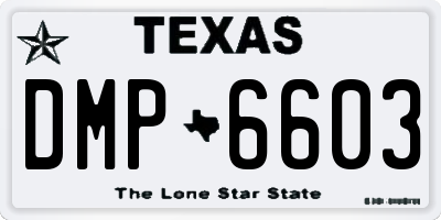 TX license plate DMP6603