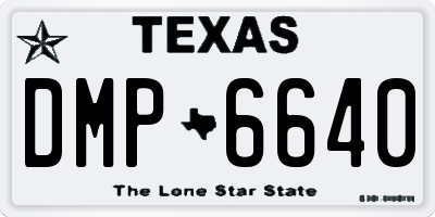 TX license plate DMP6640