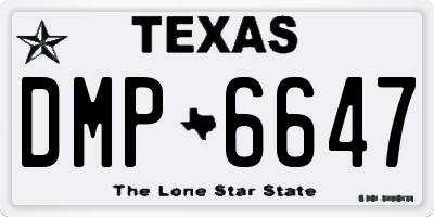 TX license plate DMP6647