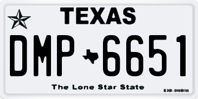 TX license plate DMP6651