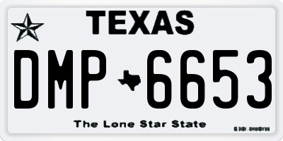 TX license plate DMP6653