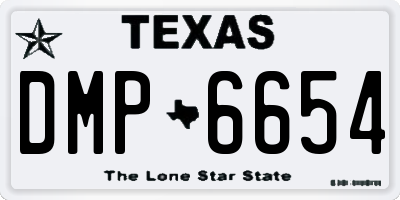 TX license plate DMP6654