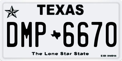 TX license plate DMP6670
