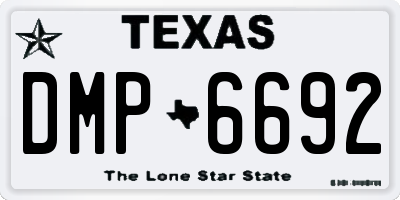 TX license plate DMP6692